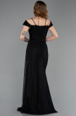 Robe de Soirée Longue Dantelle Noir ABU5841