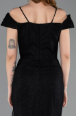 Robe de Soirée Longue Dantelle Noir ABU5841
