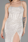 Tenue De Soirée Squameuse Longue Beige ABU3246