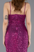 Tenue De Soirée Squameuse Longue Fushia ABU3246