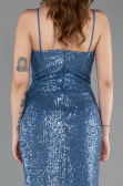 Tenue De Soirée Squameuse Longue Indigo ABU3246