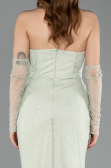 Robe de Soirée Longue Dantelle Menthe ABU5817
