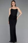 Robe de Soirée Longue Dantelle Noir ABU5817