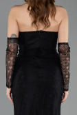 Robe de Soirée Longue Dantelle Noir ABU5817