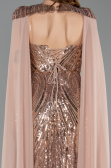 Robe de Soirée Longue Squameuse Cuivre ABU5828