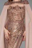 Robe de Soirée Longue Squameuse Cuivre ABU5828