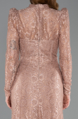 Robe de Soirée Longue Dantelle Cuivre ABU5771