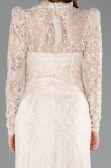 Robe de Soirée Longue Dantelle Beige ABU5771