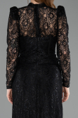Robe de Soirée Longue Dantelle Noir ABU5771