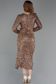 Robe de Cérémonie Midi Squameuse Cuivre ABK2543