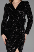 Robe de Cérémonie Midi Squameuse Noir ABK2543