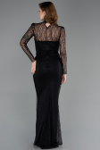 Robe de Soirée Longue Dantelle Noir ABU5823