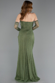 Robe De Soirée Dantelle Longue Kaki ABU5603