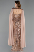 Robe de Soirée Longue Squameuse Cuivre ABU5828