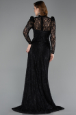 Robe de Soirée Longue Dantelle Noir ABU5771