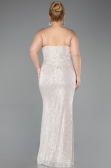 Robe Grande Taille Squameuse Longue Beige ABU3322
