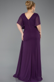 Robe De Soirée Grande Taille Mousseline Longue Prune ABU4911