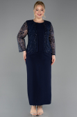 Robe de Soirée Grande Taille Midi Bleu Marine ABK2418