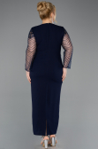 Robe de Soirée Grande Taille Midi Bleu Marine ABK2418