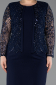 Robe de Soirée Grande Taille Midi Bleu Marine ABK2418