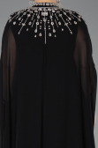 Robe De Soirée Grande Taille Longue Mousseline Noir ABU5845