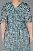 Robe De Soirée Grande Taille Longue Squameuse Menthe ABU5846