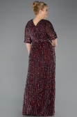 Robe De Soirée Grande Taille Longue Squameuse Rouge Bordeaux ABU5846