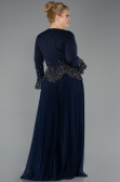 Robe de Soirée Grande Taille Longue Bleu Marine ABU5848