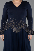 Robe de Soirée Grande Taille Longue Bleu Marine ABU5848