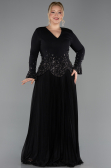 Robe de Soirée Grande Taille Longue Noir ABU5848