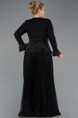 Robe de Soirée Grande Taille Longue Noir ABU5848