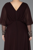 Robe de Soirée Grande Taille Longue Mousseline Brun ABU5850