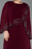 Robe De Soirée Grande Taille Longue Mousseline Prune ABU5852