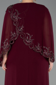 Robe De Soirée Grande Taille Longue Mousseline Prune ABU5852