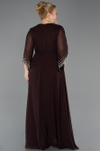Robe de Soirée Grande Taille Longue Mousseline Brun ABU5853