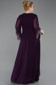 Robe de Soirée Grande Taille Longue Mousseline Violet ABU5853