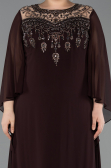 Robe Grande Taille Longue Mousseline Brun ABU5854