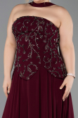 Robe De Soirée Grande Taille Mousseline Longue Couleur Cerise ABU5855