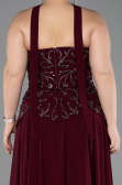 Robe De Soirée Grande Taille Mousseline Longue Couleur Cerise ABU5855