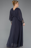 Robe Grande Taille Longue Mousseline Anthracite ABU5860