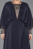 Robe Grande Taille Longue Mousseline Anthracite ABU5860