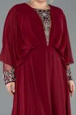 Robe Grande Taille Longue Mousseline Rouge Bordeaux ABU5860