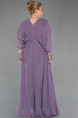 Robe Grande Taille Longue Mousseline Lilas ABU5860