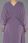 Robe Grande Taille Longue Mousseline Lilas ABU5860