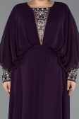 Robe Grande Taille Longue Mousseline Prune ABU5860