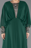 Robe Grande Taille Longue Mousseline Émeraude ABU5860