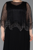 Robe Grande Taille Longue Mousseline Noir ABU5863