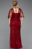 Robe de Soirée Grande Taille Longue Perlé Rouge Bordeaux ABU5722