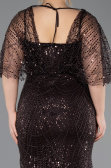 Robe de Soirée Grande Taille Longue Perlé Brun ABU5722