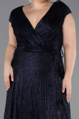 Robe De Soirée Grande Taille Longue Bleu Marine ABU5836